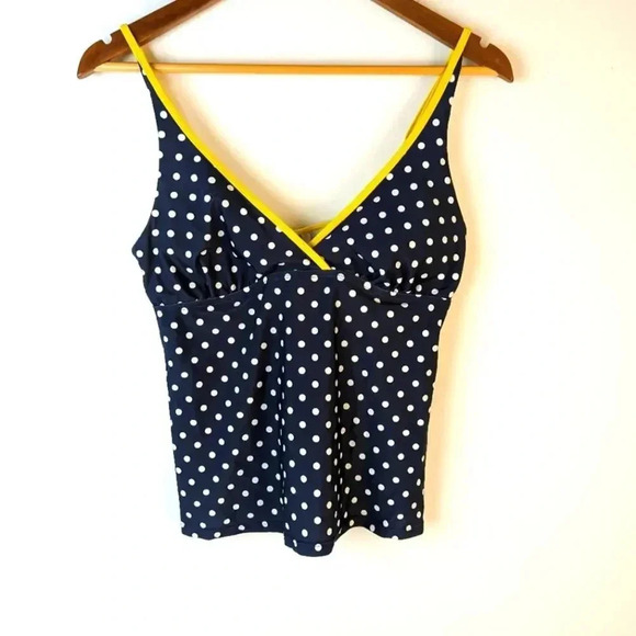 Catalina Dot V-Neck Tankini - 1 XL - Picture 2 of 4